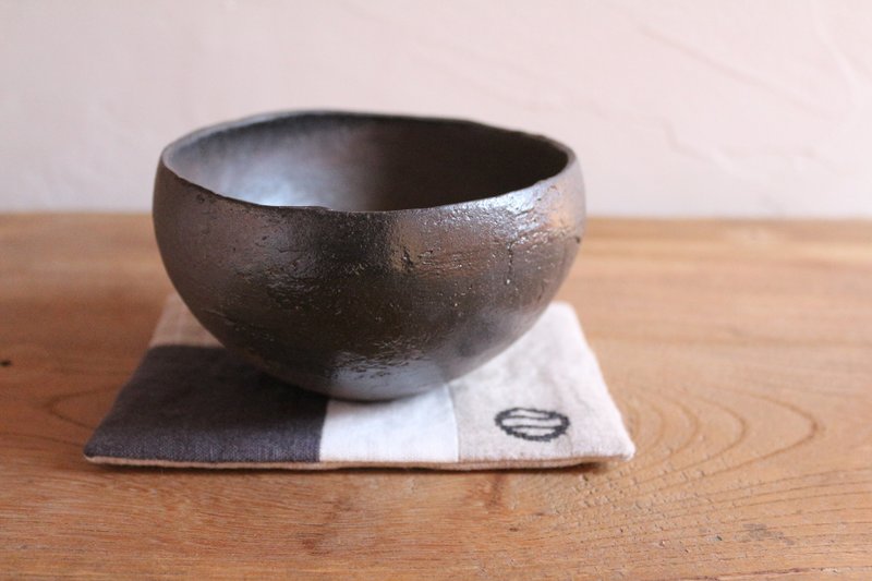 お茶碗　ティーマット付き - 碗 - 陶 咖啡色