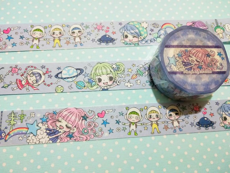 Ufo Girls - Paper Tape (Blue Star Edition) - Washi Tape - Paper Blue