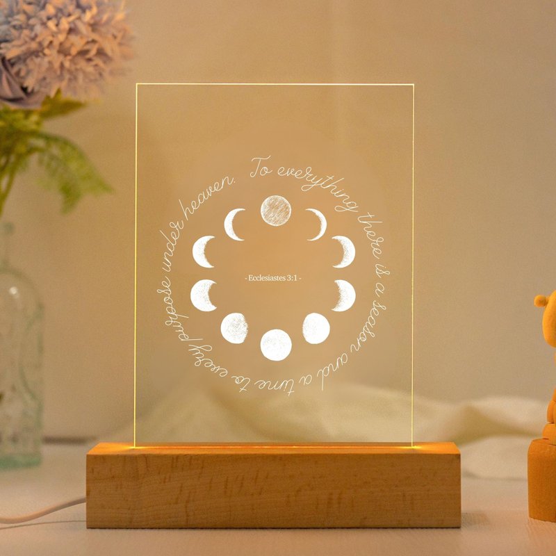 Grace Light Bible Verse LED Lamp Verse Gift Ecclesiastes 3:1 For Everything There Is A Season - โคมไฟ - อะคริลิค ขาว