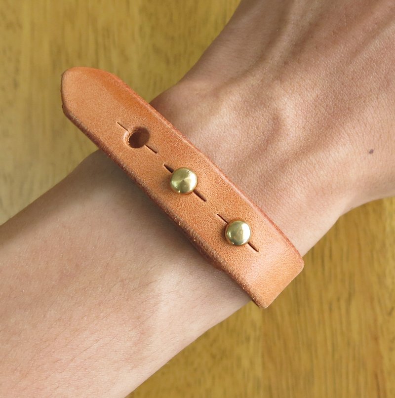 Leather bracelet [Jane One Piece] - Bracelets - Genuine Leather Brown