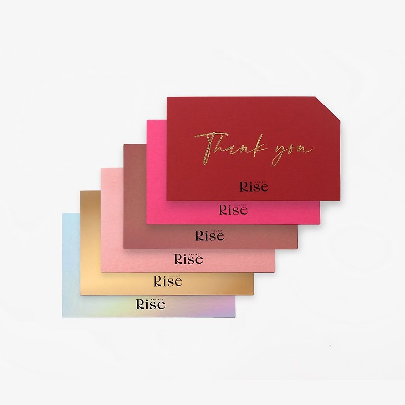 Rise Texture Color Selection Thank You Thank You Card Set of 6 - การ์ด/โปสการ์ด - กระดาษ หลากหลายสี