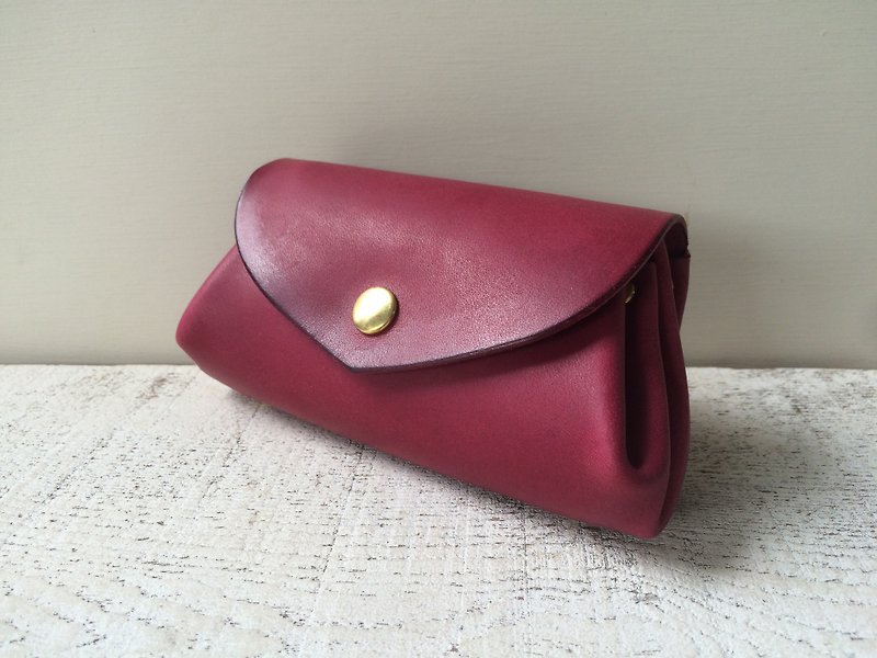 CoroCoro wallet Italian leather fave plum M size - กระเป๋าใส่เหรียญ - หนังแท้ สีม่วง