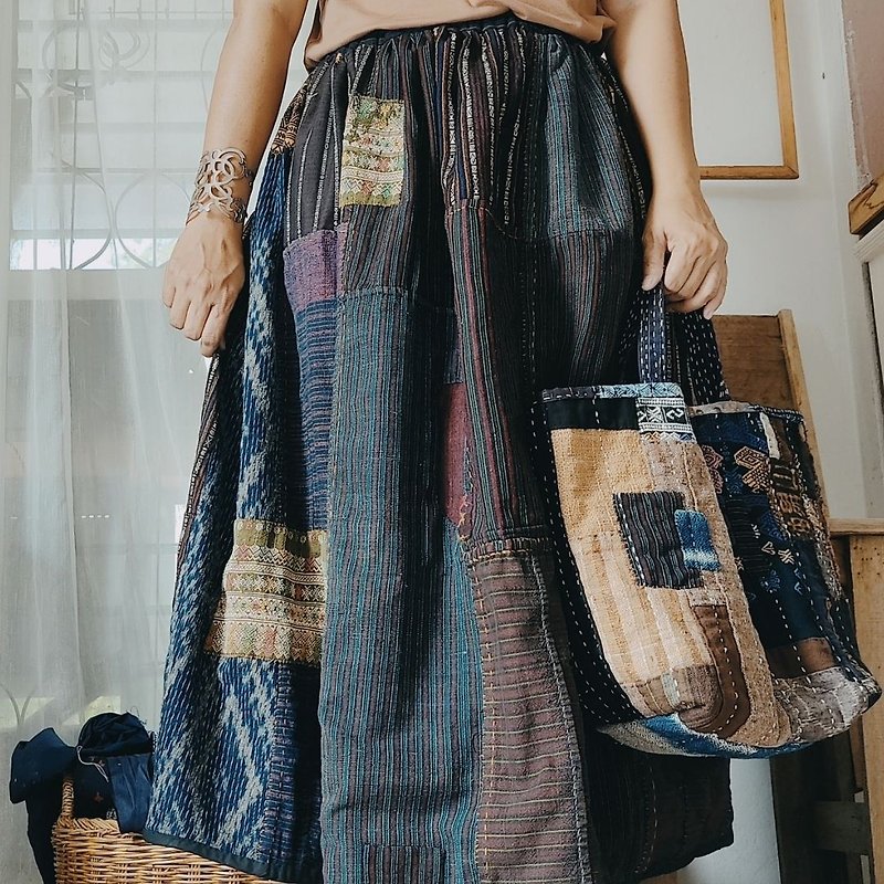 Remake skirt, Vintage Tribal fabric