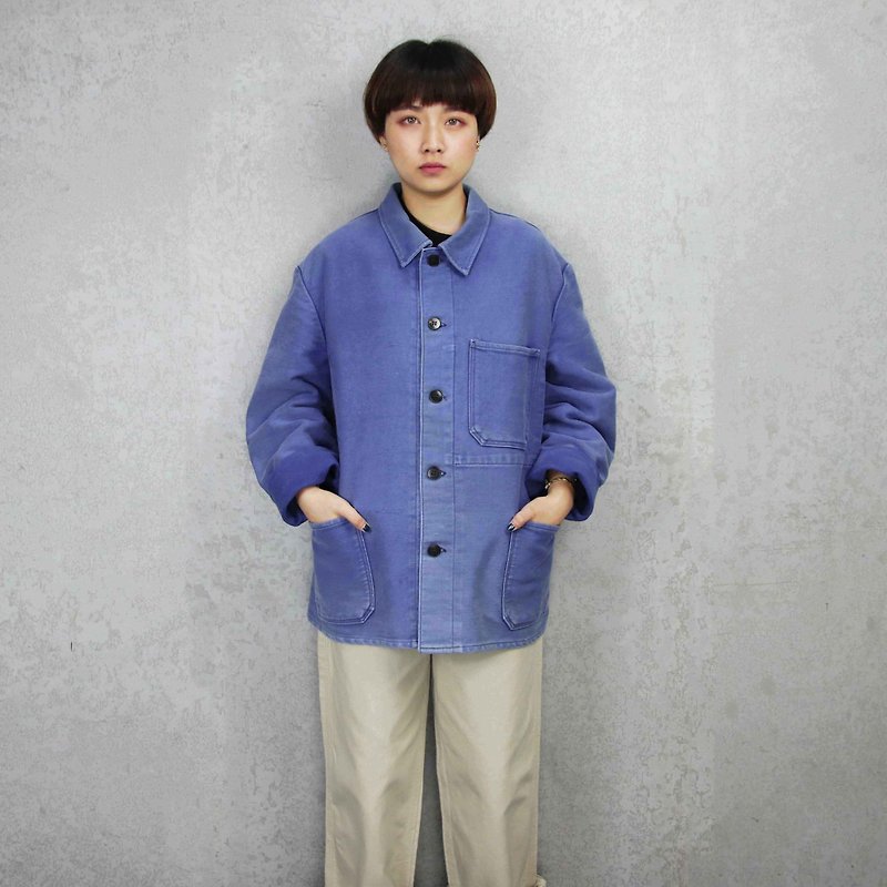 Tsubasa.Y Vintage House Work Shirt 009, French Workers Jacket - เสื้อเชิ้ตผู้ชาย - ผ้าฝ้าย/ผ้าลินิน 
