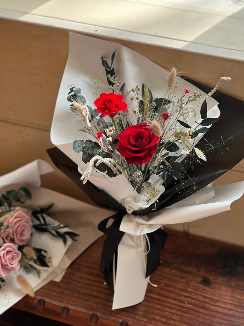 永生花 永生玫瑰花束 告白花束 求婚花束 情人節花束 不凋花 乾燥 - 乾燥花/永生花 - 植物．花 紅色