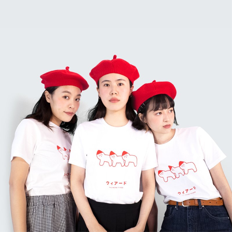 WEIRD T-SHIRT 001 男女短袖T恤 - 女 T 恤 - 棉．麻 紅色