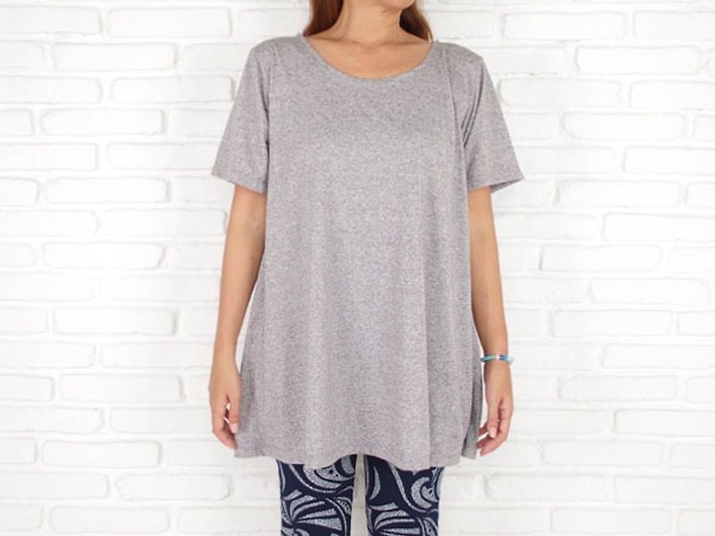 Simple A-line tunic <gray> - Women's Tops - Other Materials Gray