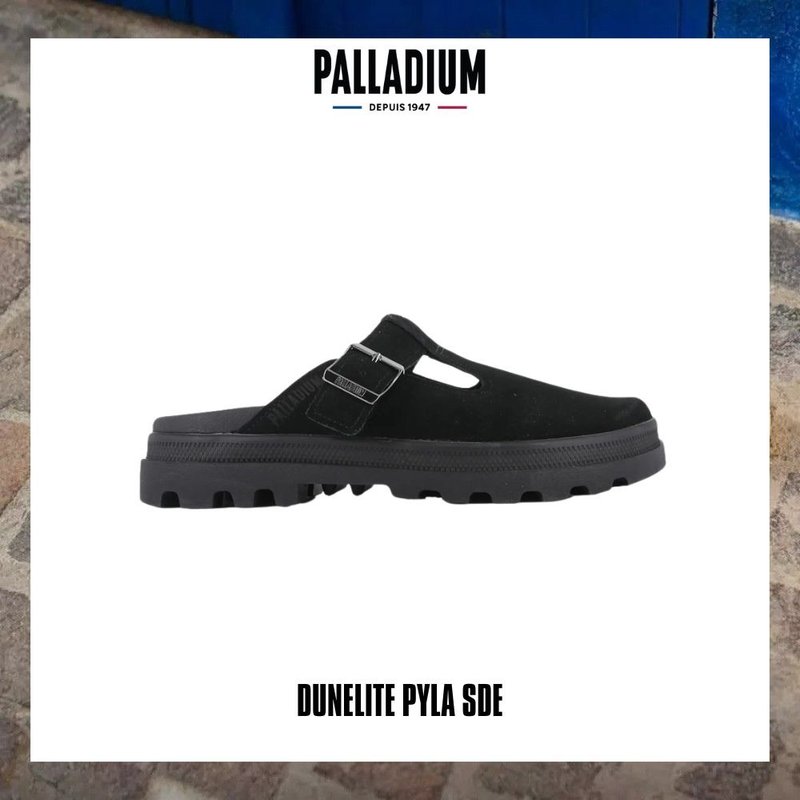 PALLADIUM DUNELITE PYLA SDE 麂皮穆勒拖鞋 男女共款 黑 74454 - 拖鞋 - 其他材質 黑色