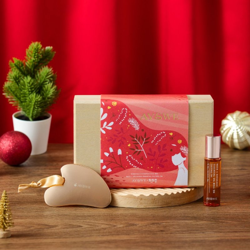 【聖誕禮盒l 快速出貨】心語金彩減壓刮痧按摩禮盒| 10%公益捐贈 - 香氛/精油/擴香 - 精油 