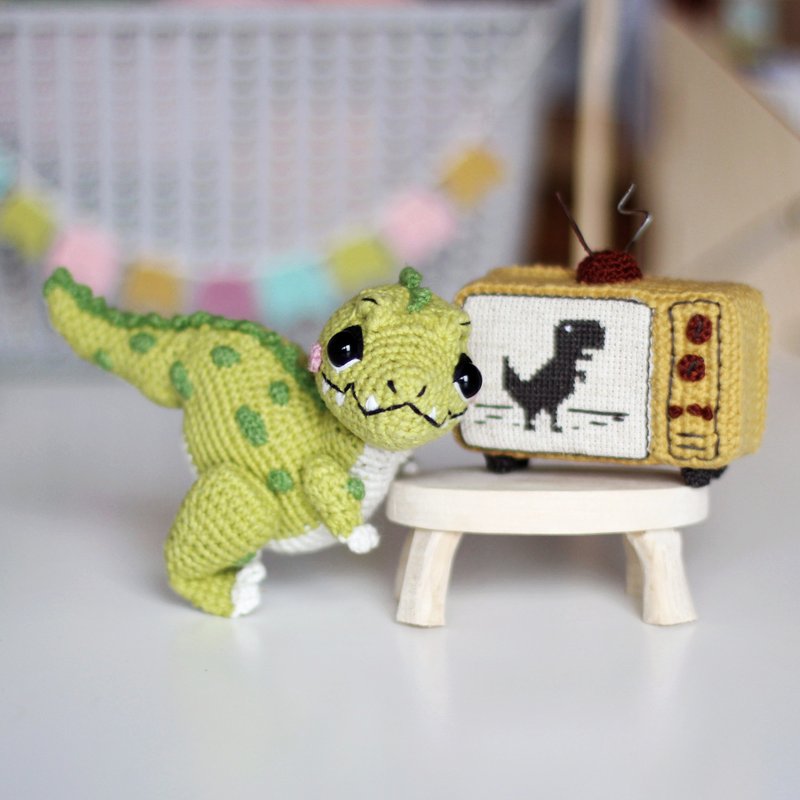 Crochet pattern dinosaur Tyrannosaurus, PDF Digital Download, English, Dutch - 手工藝教學/工具書 - 其他材質 