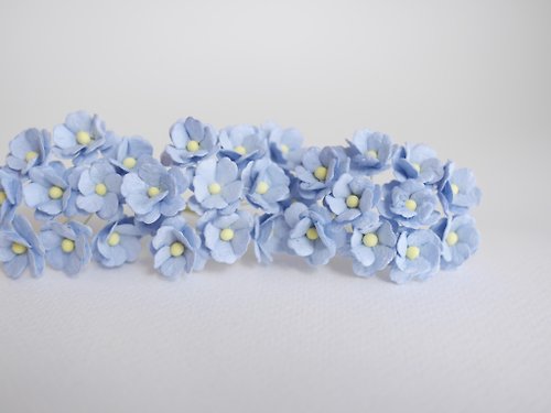 makemefrompaper paper flower, 100 pcs. DIY supplies, hydrangea, size 1.5 cm., beau blue color