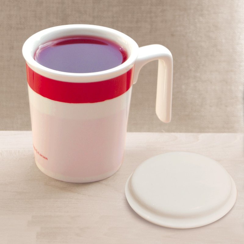 甜心草莓親親馬克杯+白瓷杯蓋 -P+L杯組(台灣製可微波烤箱) - 咖啡杯 - 瓷 紅色