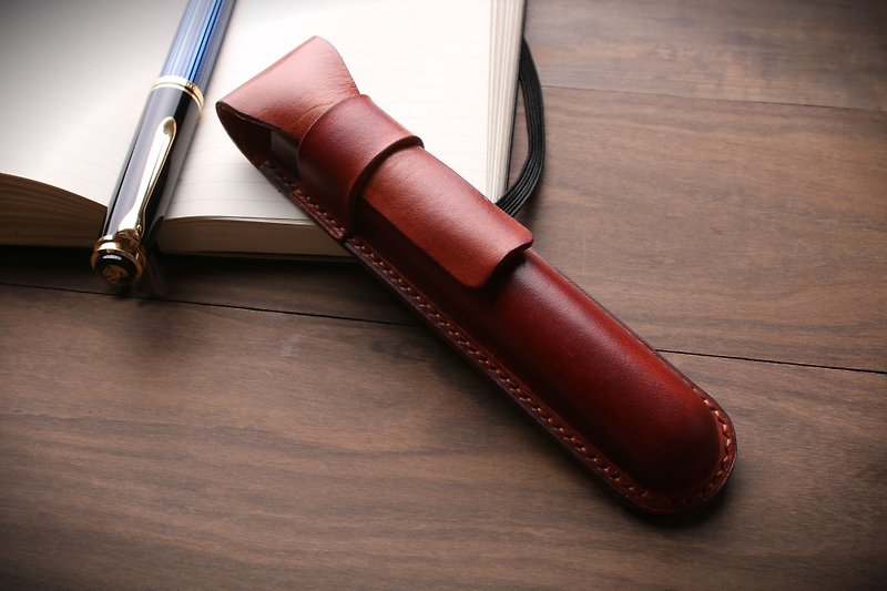 [NS handmade leather goods] handmade leather pencil case, pen holder, pen pen holder (free printing) - กล่องดินสอ/ถุงดินสอ - หนังแท้ 