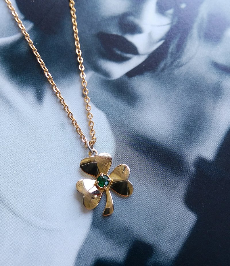 【西洋古董飾品 】幸運草秀氣 可愛 頸鍊  項鍊 - 項鍊 - 其他金屬 金色