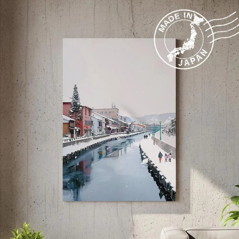日本製帆布畫・小樽運河、北海道・日本風景・送禮、擺設、裝飾 - 壁貼/牆壁裝飾 - 棉．麻 