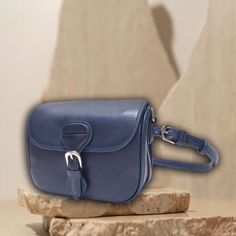 Mini Saddle 真皮手袋,托特包,斜背包,腰包,斜孭袋 青藍色 - 側背包/斜背包 - 真皮 藍色