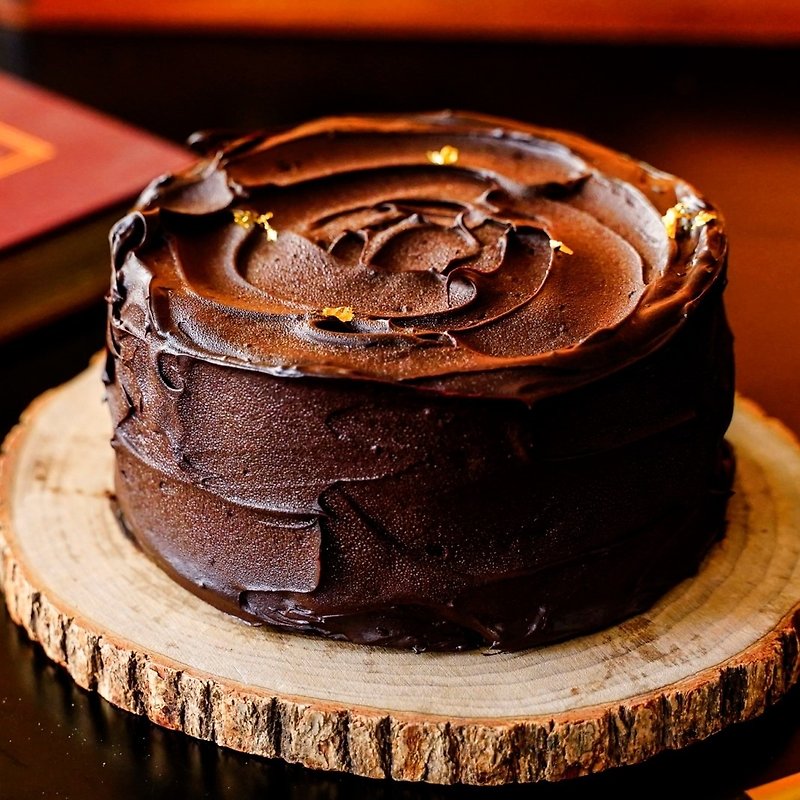 【Oma Baking】Dark Raw Chocolate Cake (5 inches) - Cake & Desserts - Other Materials 