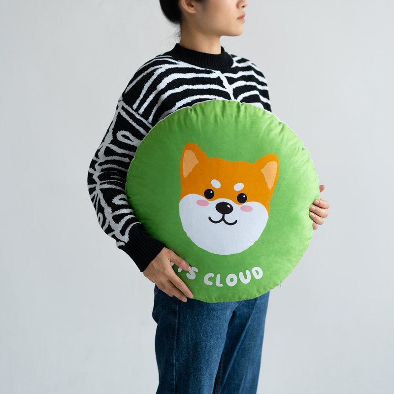 可定製寵物畫像 柴犬抱枕 赤柴/黑柴/白柴 圓形枕頭 可換底色 - 客製化寵物商品 - 其他材質 多色