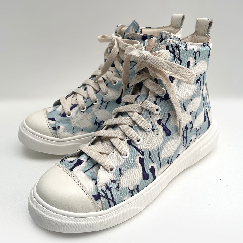 Canvas Shoes _Floral Art ,Floral Blue - Women's Casual Shoes - Cotton & Hemp Multicolor