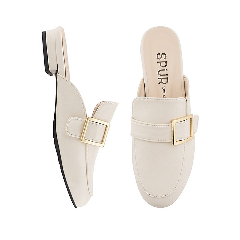 SPUR Frame belted bloafer MS7066 IVORY - Women's Casual Shoes - Faux Leather 
