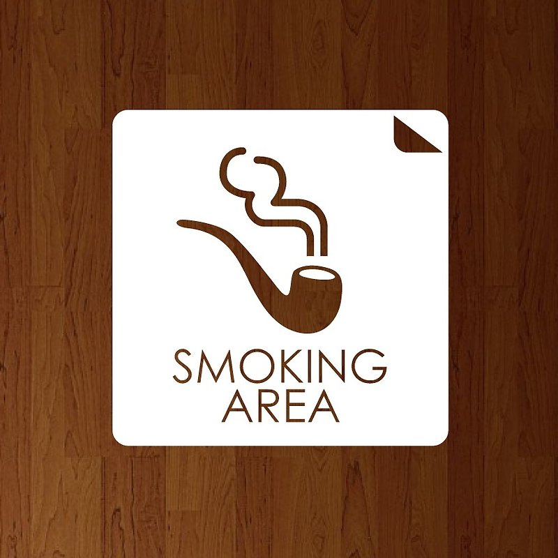 SMOKING AREA Cutting Sticker Type A - Wall Décor - Other Materials White