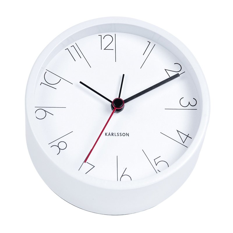 Karlsson, Alarm clock Elegant Numbers steel white - นาฬิกา - โลหะ ขาว