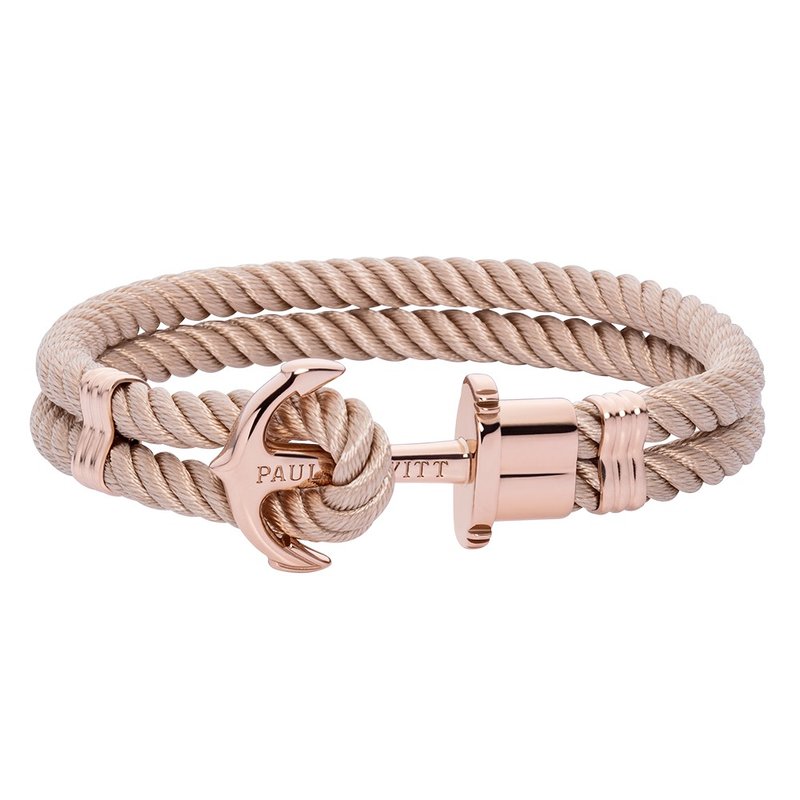 Paul Hewitt Anchor Bracelet PHREP Rosegold PH-PH-N-R-H - สร้อยข้อมือ - ไนลอน สีกากี