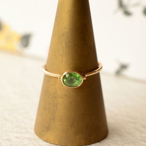 JEWELRY and PEARL FUKUDA 18K金 綠色藍寶石戒指 日本製造 sapphire