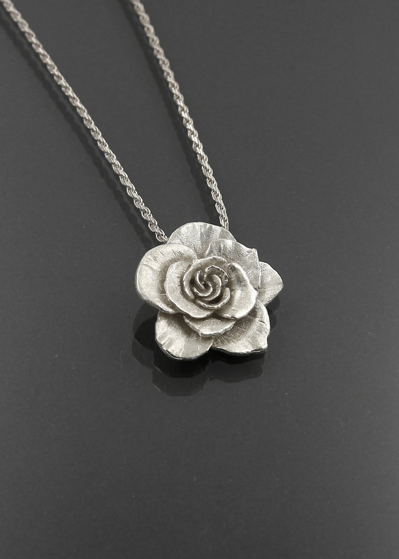 -Night Rose II-Pendent Pendent / Necklace Necklace - สร้อยคอ - เงินแท้ สีเงิน