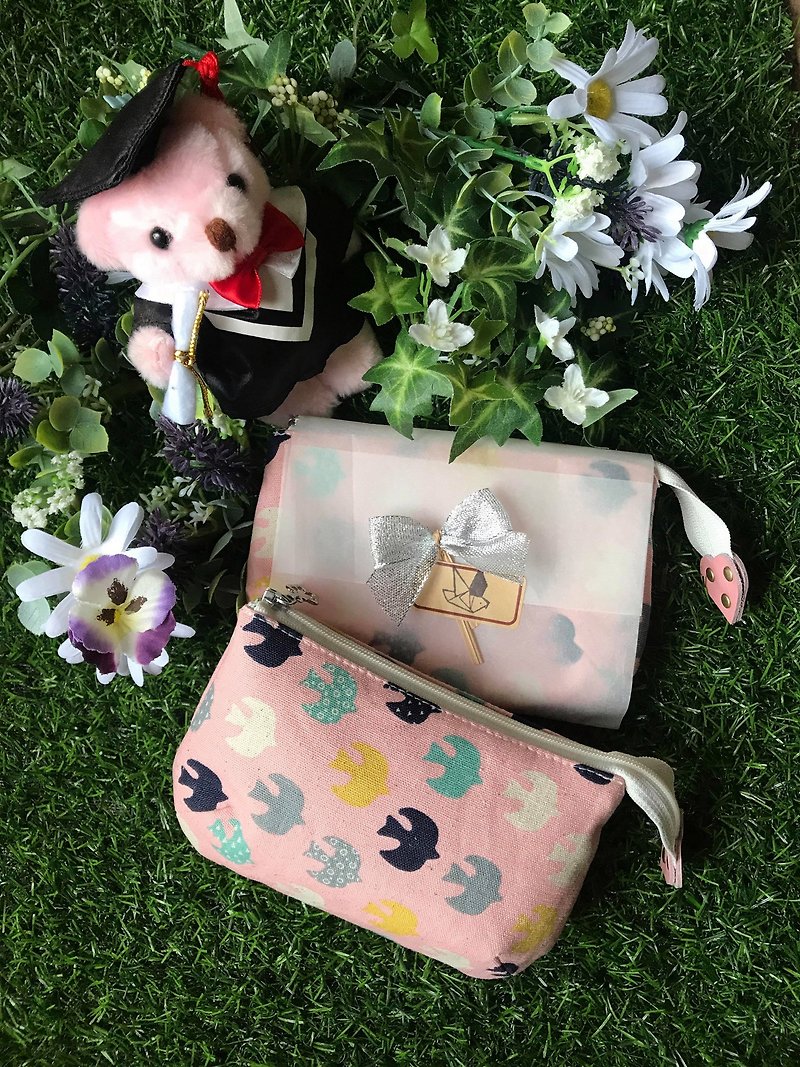 The first choice for exchanging gifts/free packaging/fast shipping/flying bird three-layer small bag/ - กระเป๋าสตางค์ - ผ้าฝ้าย/ผ้าลินิน 