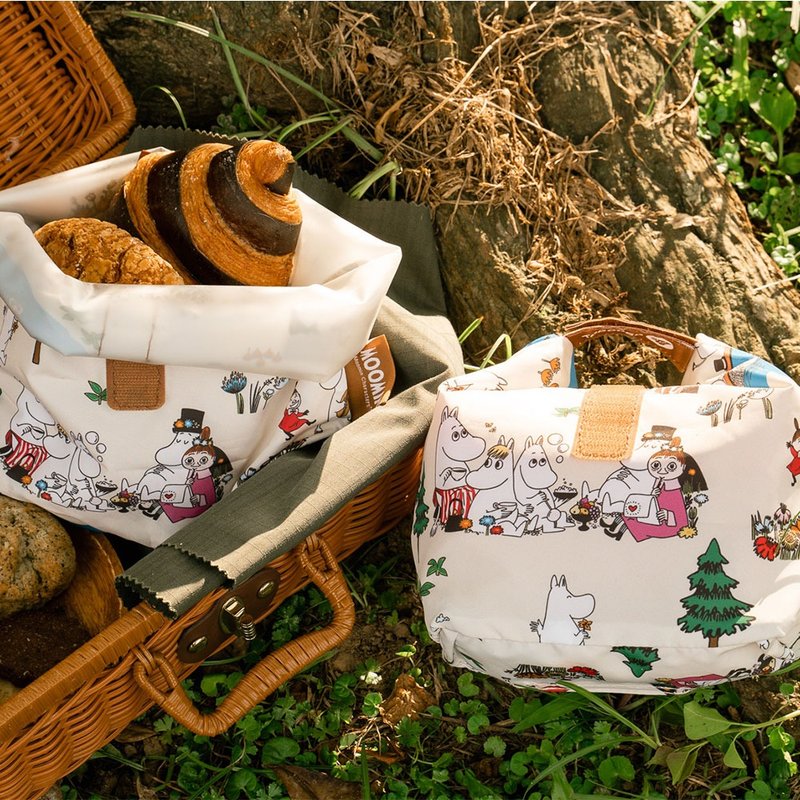 【Pinkoi x Moomin】Pockeat(s)bag-Moomin tea time - กล่องข้าว - วัสดุอื่นๆ ขาว