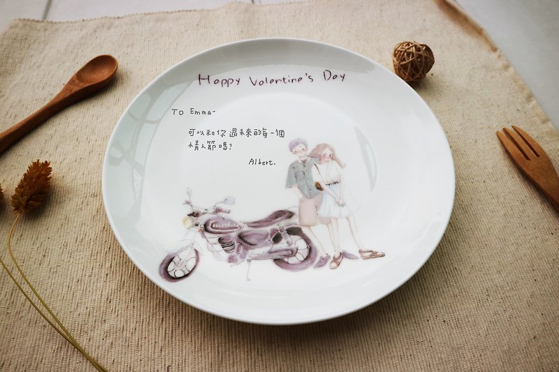 Couple sweet conversation series - Plates & Trays - Porcelain 