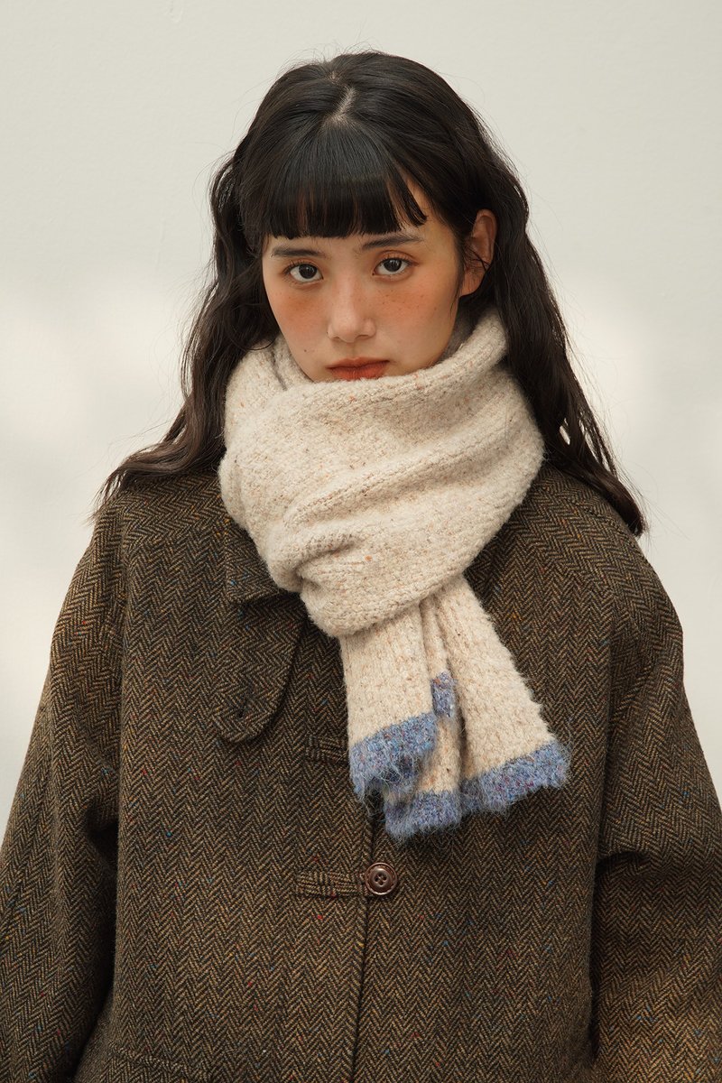 oddmaker彩粒圈圈紗圍巾女冬季2022新款百搭圍脖針織長款保暖圍巾 - 圍巾/披肩 - 其他人造纖維 