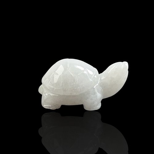 瓔珞珠寶盒 E.L.Jewelry Box 【吉祥‧長壽】白翡翡翠烏龜擺飾擺件 | 天然緬甸玉翡翠A貨 |送禮