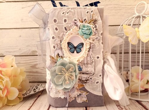 junkjournals 美麗的婚禮花束日記 手工製作的玫瑰筆記本 花邊浪漫日記
