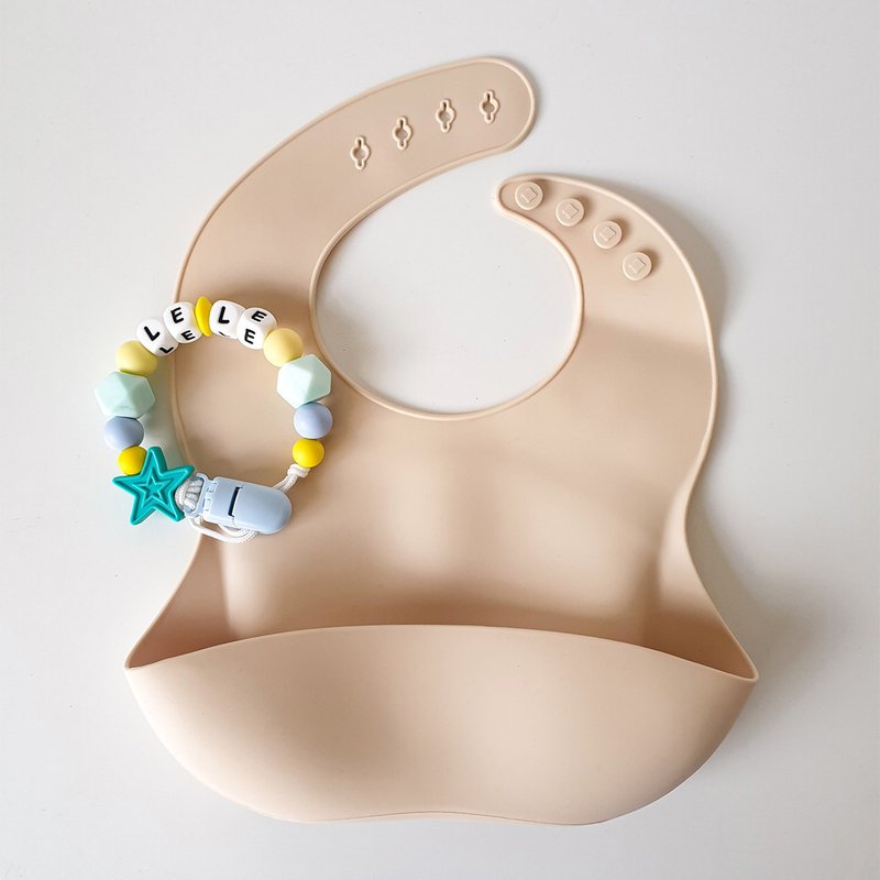 LELE 奶嘴鍊夾 / 客製化奶嘴鏈 可套香草奶嘴 (27cm) / 防水兜兜 - 寶寶/兒童玩具/玩偶 - 其他材質 