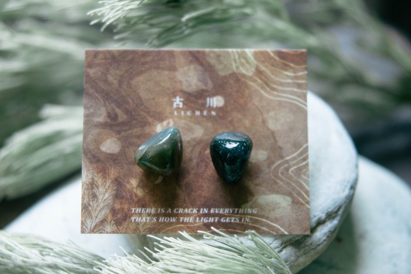 CRACK | 礦物系耳環 |  EARRINGS - 耳環/耳夾/耳骨夾 - 玉石 綠色