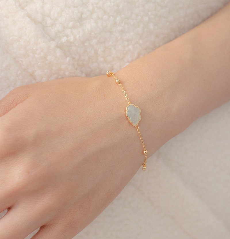 BUBBLE CLOUD BRACELET - Aquamarine- gold - Bracelets - Sterling Silver Gold