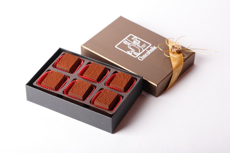 70%原味生巧克力禮盒（6入） - 巧克力 - 新鮮食材 咖啡色
