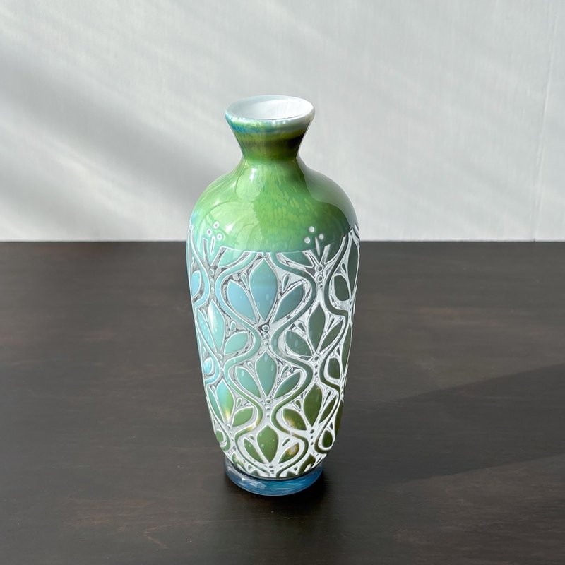 宙吹玻璃花器 三葉立湧 - 花瓶/花器 - 玻璃 