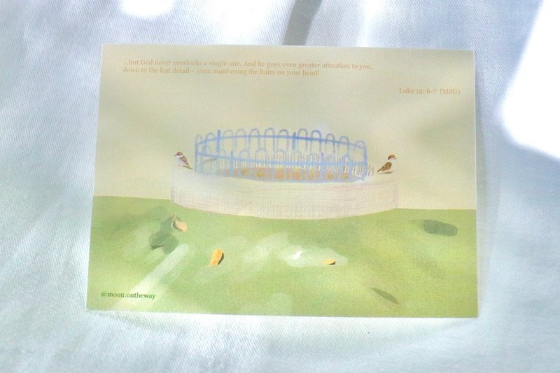 【月亮系列】 麻雀 明信片 - 卡片/明信片 - 紙 黃色