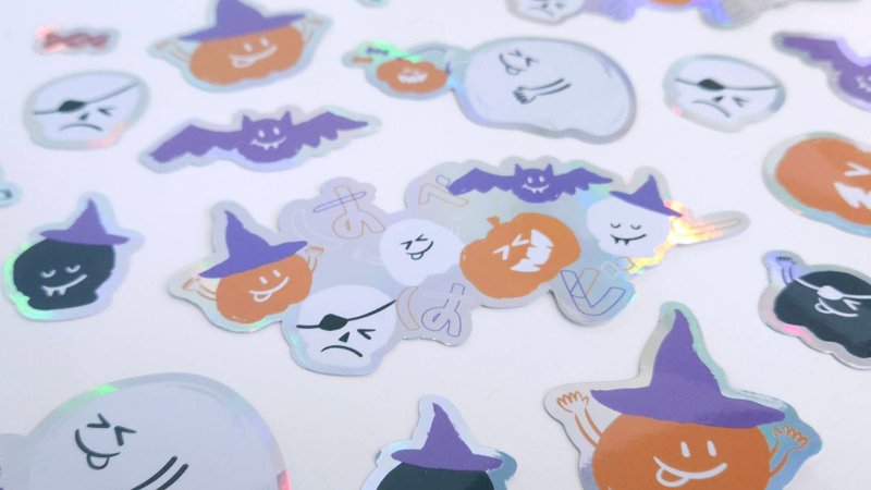 【hahababy】Halloween Limited-Waterproof Transparent Stickers Set of 10 - สติกเกอร์ - วัสดุกันนำ้ หลากหลายสี