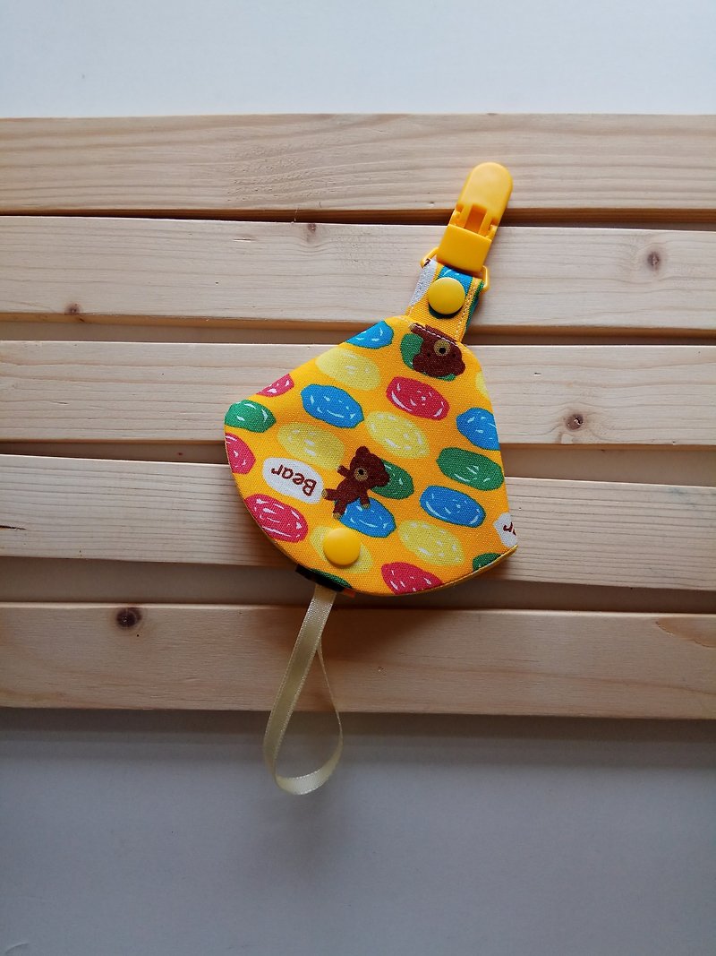 Candy Bear Two-in-One Pacifier Clip <Pacifier Dust Bag + Pacifier Clip> Dual Function - Baby Gift Sets - Cotton & Hemp Orange