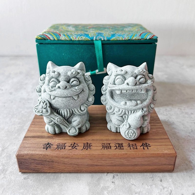Haha Lucky Lion Customized Birthday Chinese gift Taiwan souvenir Leo Doll - ตุ๊กตา - วัสดุอื่นๆ สีเทา