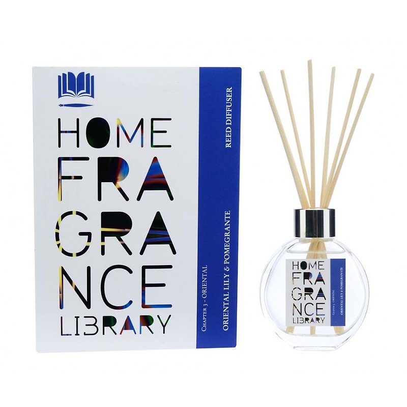 [England] Wax Lyrical fragrance HFL series - Oriental Lily & Pomegranate 100ml - น้ำหอม - แก้ว สีน้ำเงิน