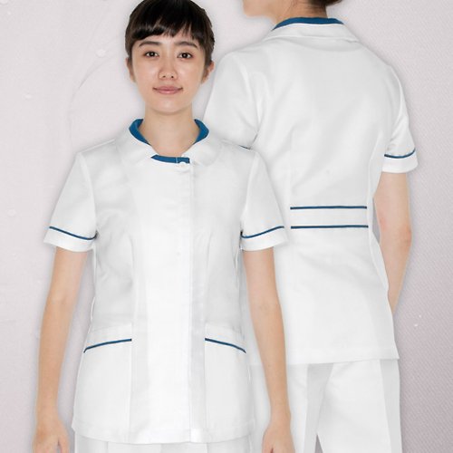 NanoFit 多色拉鏈納米抗菌護士護理員短袖上衣醫美診所制服NW6205