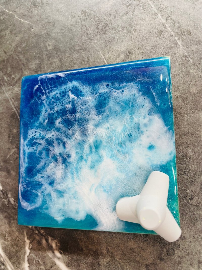 松木消波塊海浪杯墊擺飾 - 杯墊 - 木頭 藍色