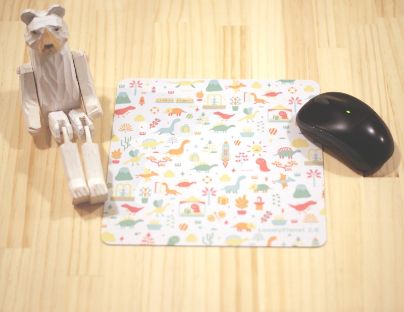 Lonely Planet 2.0 Mouse Pad - Dinosaurs Go to Market - Mouse Pads - Paper White
