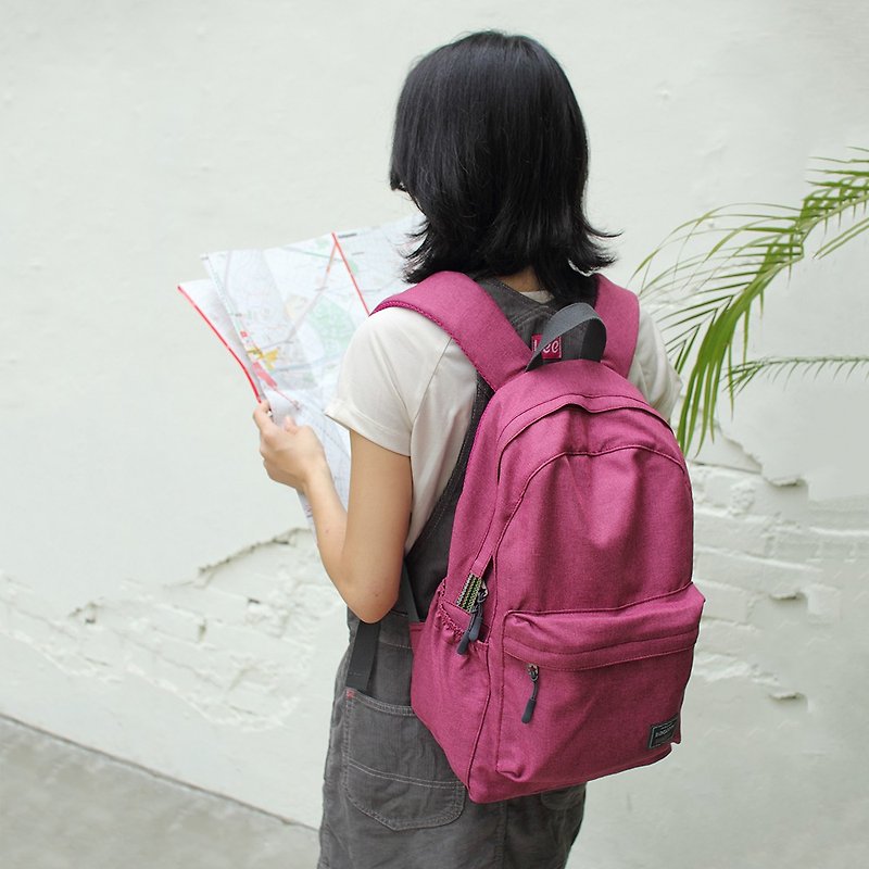 Athena 2 in 1 backpack(14 inch Laptop OK)-Magenta_105188 - กระเป๋าเป้สะพายหลัง - วัสดุกันนำ้ สีม่วง