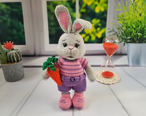 Pinetkishop Crochet bunny pattern, Easter crochet Pattern, Digital Download - PDF